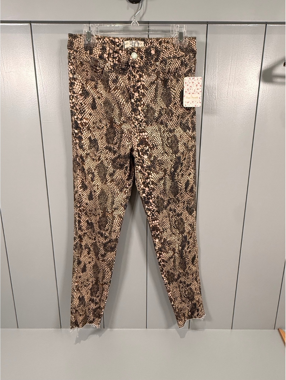 Free People Two Faced Snakeskin cutoff Pants Size 30